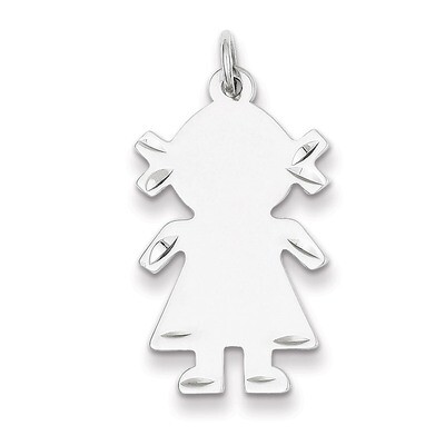 Engravable Girl Disc Charm Sterling Silver QC39, MPN: QC39, 883957524832