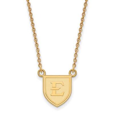 East Tennessee State University Small Pendant with Necklace Gold-plated Sterling Silver GP005ETS-18…