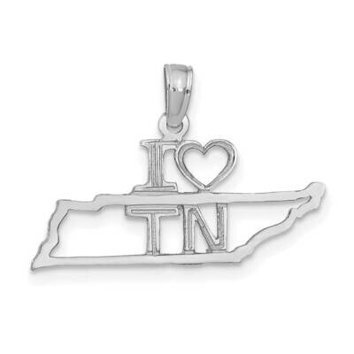 Tennessee State Pendant 14k White Gold Solid D1189W, MPN: D1189W,