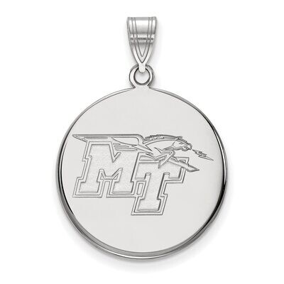 Middle Tennessee State University Large Disc Pendant Sterling Silver SS001MTS, MPN: SS001MTS, 88677…