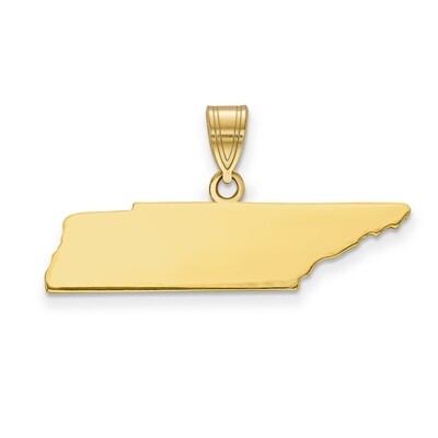 Tennessee State Pendant Charm Gold-plated on Silver Engravable XNA707GP-TN, MPN: XNA707GP-TN, 88677…