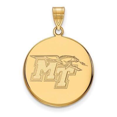 Middle Tennessee State University Large Disc Pendant 14k Yellow Gold 4Y001MTS, MPN: 4Y001MTS, 88677…