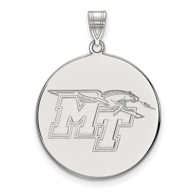 Middle Tennessee State University Extra Large Disc Pendant Sterling Silver SS002MTS, MPN: SS002MTS,…