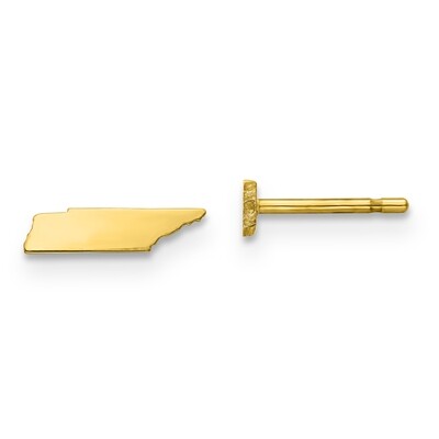Tennessee State Small Earrings Gold-plated on Silver Engravable XNE50GP-TN, MPN: XNE50GP-TN, 886774…