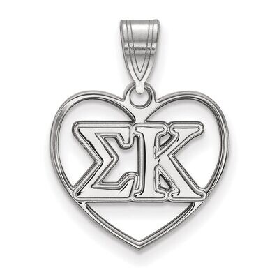 Sigma Kappa Heart Pendant Sterling Silver SS008SKP, MPN: SS008SKP, 886774600222