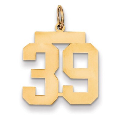 Number 39 Charm 14k Gold Medium Polished LM39, MPN: LM39, 883957133157