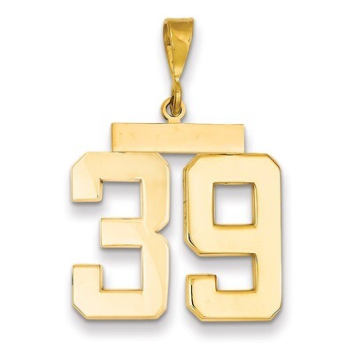 Number 39 Charm 14k Gold Large Polished LP39, MPN: LP39, 883957067131