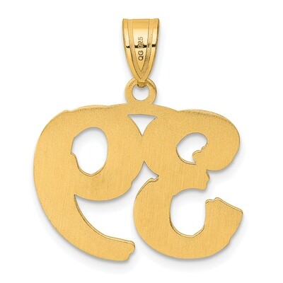 Number 39 Pendant 14k Gold Polished Etched AEN39, MPN: AEN39, 196904080917