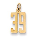 Number 39 Charm 14k Gold Small Polished Elongated LES39, MPN: LES39, 883957132600