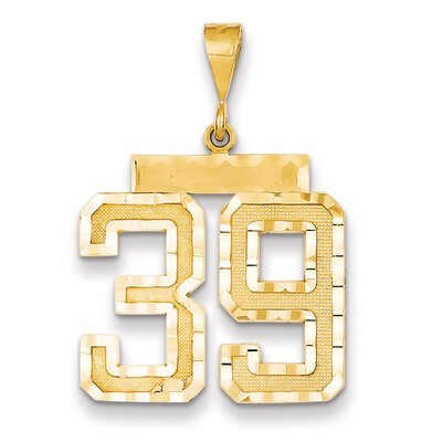 Number 39 Charm 14k Gold Large Diamond-cut LN39, MPN: LN39, 883957122304