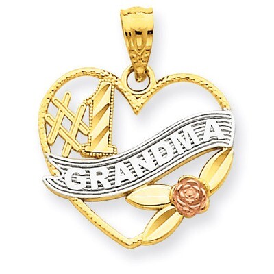 #1 Grandma Heart Pendant 14k Two-Tone Gold K2672, MPN: K2672, 886774098395