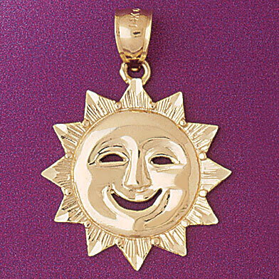 Dazzlers Jewelry Sun Pendant Necklace Charm Bracelet in Yellow, White or Rose Gold 5651, MPN: DZ-56…