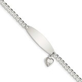 Heart Charm ID Bracelet 8.5 Inch Sterling Silver QID205-8.5, MPN: QID205-8.5, 191101782497