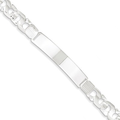 8 Inch Link ID Bracelet Sterling Silver Fancy QID21-8, MPN: QID21-8, 883957955872
