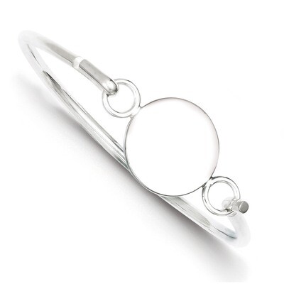 Bangle Round ID Plate Bracelet Sterling Silver QB412, MPN: QB412, 883957903682