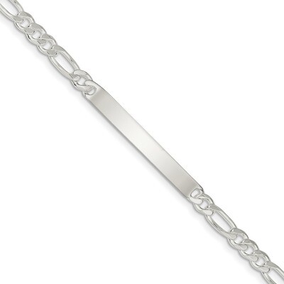 Figaro ID Bracelet 7 Inch Sterling Silver QFD150-7, MPN: QFD150-7, 886774113623