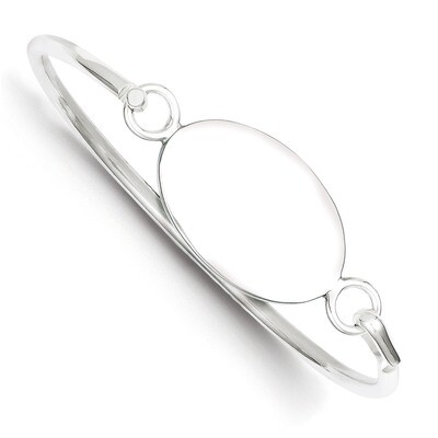 Oval ID Plate Bangle Bracelet Sterling Silver QB415, MPN: QB415, 883957903712