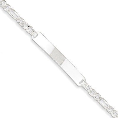 8 Inch ID Figaro Link Bracelet Sterling Silver QFD080-8, MPN: QFD080-8, 883957944975