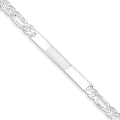 8 Inch Figaro ID Bracelet Sterling Silver QFD150-8, MPN: QFD150-8, 883957568638