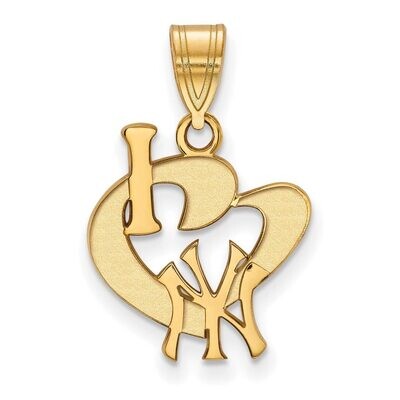 New York Yankees Large I love Logo Pendant Gold-plated Silver GP020YAN, MPN: GP020YAN, 886774925813