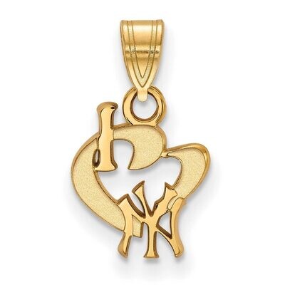 New York Yankees Small I love Logo Pendant Gold-plated Silver GP019YAN, MPN: GP019YAN, 886774924489