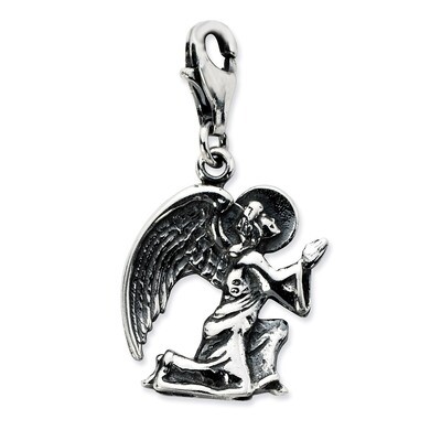 Antique Kneeling Angel Charm Sterling Silver QCC688 by Amore La Vita, MPN: QCC688, 886774074672