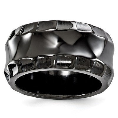 Edward Mirell Black Titanium Faceted Edges Polished 12mm Ring EMR262 by Edward Mirell, MPN: EMR262,…