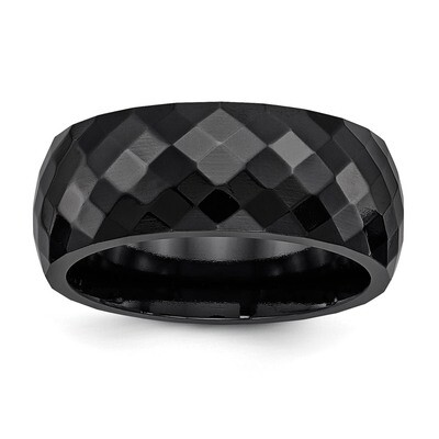 Edward Mirell Black Titanium Polished Faceted Ring EMR287 by Edward Mirell, MPN: EMR287, 8867743861…