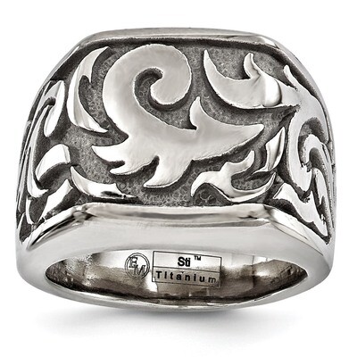 Edward Mirell Titanium Casted Design Signet Ring EMR237 by Edward Mirell, MPN: EMR237, 886774313832