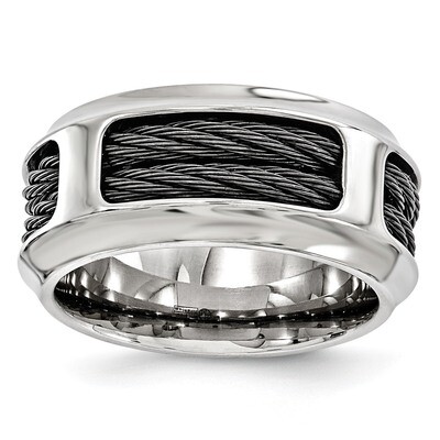 Edward Mirell Titanium &amp; Stainless Steel Cable 10.75mm Band EMR219 by Edward Mirell, MPN: EMR219, 8…