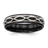 Edward Mirell Black Titanium &amp; Sterling Silver Satin Infinity Ring EMR294 by Edward Mirell, MPN: EM…