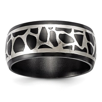 Edward Mirell Black Titanium &amp; Sterling Silver Polished Cobblestone Ring EMR276 by Edward Mirell, M…