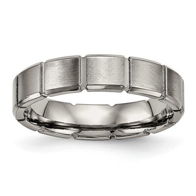 Brushed Polished Grooved Ring Titanium TB486, MPN: TB486, 886774439600
