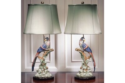 Mottahedeh Brighton Pavilion Birds Lamp Pair CW3420L, MPN: CW3420L,