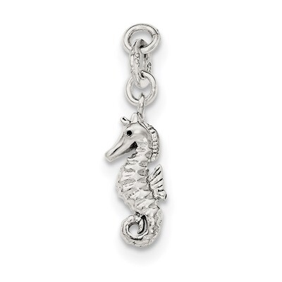 Seahorse Charm Sterling Silver Polished and Textured QC8778, MPN: QC8778, 886774760094