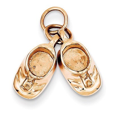 Baby Shoes Charm 14k Rose Gold D1729, MPN: D1729, 883957898766