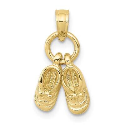 3D Moveable Baby Shoes Charm 10k Gold 10D1731, MPN: 10D1731,