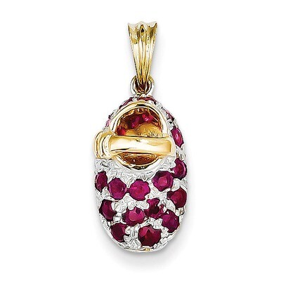 Ruby Baby Shoe Charm 14k Gold K552, MPN: K552, 886774101224