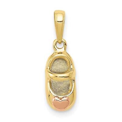 3D Two-Tone Baby Shoe Charm 10k Gold 10M1745, MPN: 10M1745,