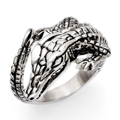 Antiqued Alligator Ring - Stainless Steel SR283 by Chisel, MPN: SR283, 886774264936