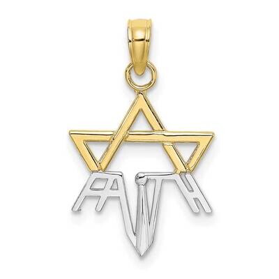 Rhodium 1 2 Star Faith Charm 10k Gold 10K9535, MPN: 10K9535,