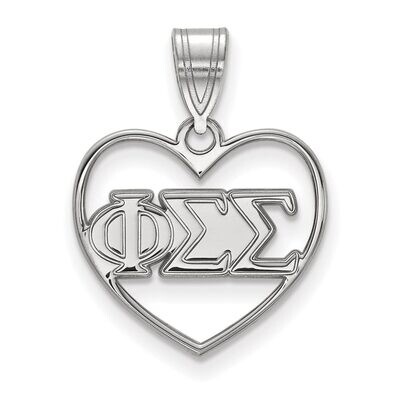 Phi Sigma Sigma Heart Pendant Sterling Silver SS008PSS, MPN: SS008PSS, 886774600215