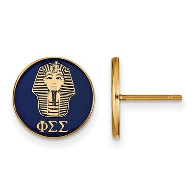 Phi Sigma Sigma Enameled Post Earrings Gold-plated Silver GP046PSS, MPN: GP046PSS, 886774945149