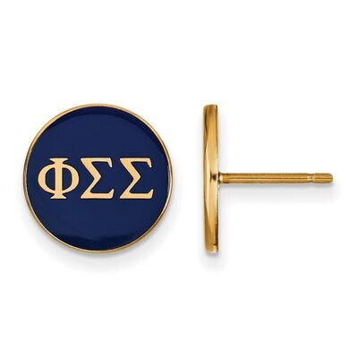 Phi Sigma Sigma Enameled Post Earrings Gold-plated Silver GP031PSS, MPN: GP031PSS, 886774934396