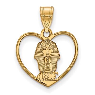 Phi Sigma Sigma Heart Pendant Gold-plated Silver GP040PSS, MPN: GP040PSS, 886774940854