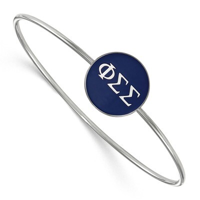 Phi Sigma Sigma Enameled Slip-on Bangle Sterling Silver SS024PSS-6, MPN: SS024PSS-6, 191101102622