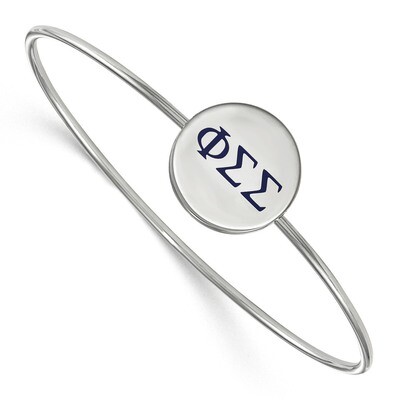 Phi Sigma Sigma Enameled Slip-on Bangle Sterling Silver SS023PSS-8, MPN: SS023PSS-8, 191101102615