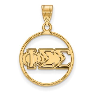 Phi Sigma Sigma Small Circle Pendant Gold-plated Silver GP011PSS, MPN: GP011PSS, 886774913018