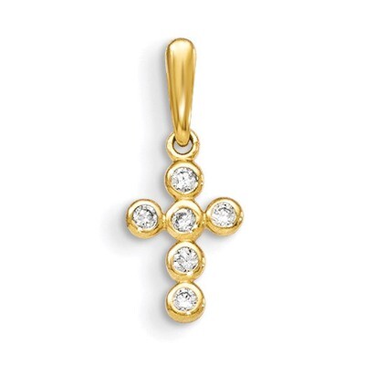 CZ Children&#39;S Cross Pendant 14k Gold YC1119, MPN: YC1119, 886774967684