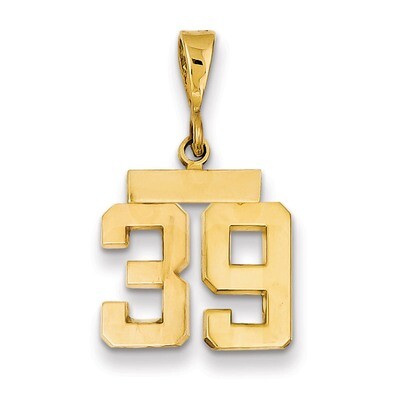 Number 39 Charm 14k Gold Small Polished SP39, MPN: SP39, 883957141138